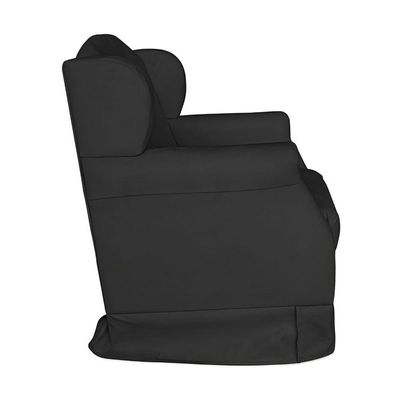 Poltrona Decorativa Amamentação Balanço E Puff Bebê Suede Preto