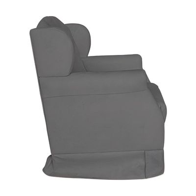Poltrona Decorativa Amamentação Balanço E Puff Bebê Suede Cinza