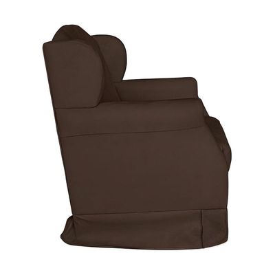 Poltrona Decorativa Amamentação Balanço E Puff Bebê Suede Marrom