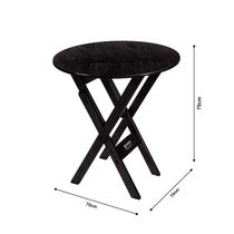 Mesa Redonda 70cm Dobrável Em Madeira Maciça - Preto - Preto