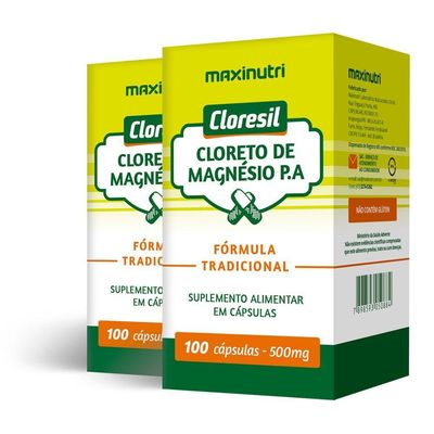 Kit 2 Cloresil (cloreto De Magnésio P.a) Maxinutri 100 Cápsulas