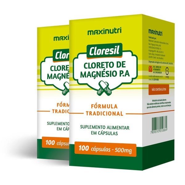 Kit 2 Cloresil (cloreto De Magnésio P.a) Maxinutri 100 Cápsulas
