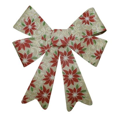 Kit 4 Enfeite árvore Natal Laço Decorado Com Flores 46 Cm