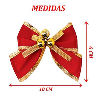 Kit 36 Laços De Bolinhas Pingentes Dourado Brilhante 10cm