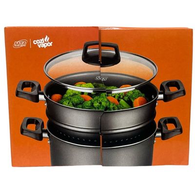 Panela A Vapor Cozivapor Antiaderente 3,2 L Grafite Mta