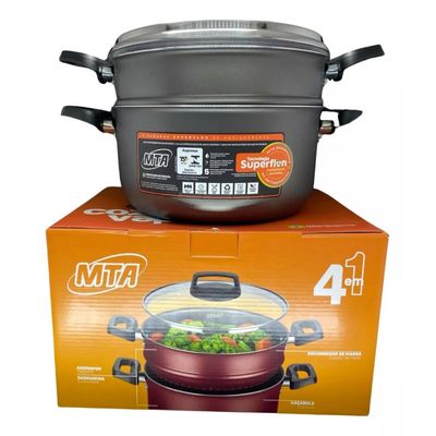 Panela A Vapor Cozivapor Antiaderente 3,2 L Grafite Mta
