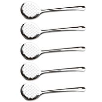 Kit 5 Escumadeiras Grandes Fritura Aço Inox Espumadeira para Pastel Batata Frita Arroz