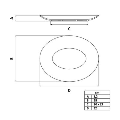 Kit 4 Travessas de Porcelana Bandeja Oval Servir Porções Petiscos Saladas Pratos Quentes