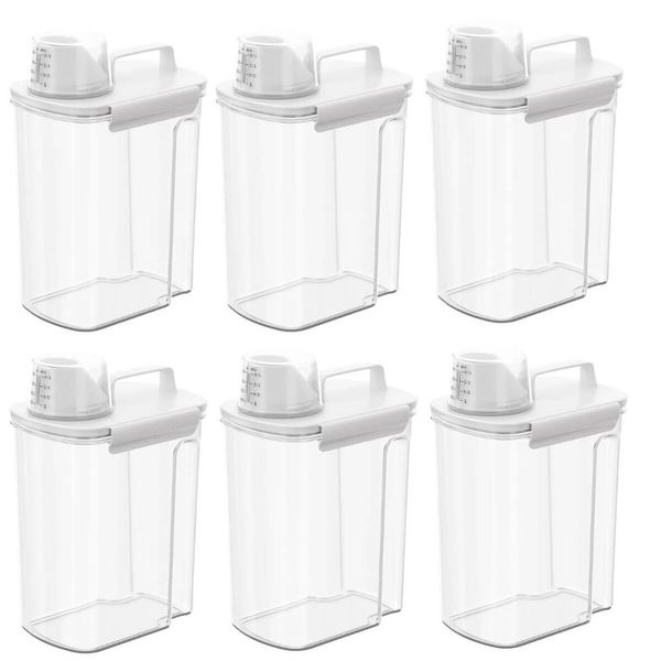 Kit 6 Dispensers Porta Sabão Amaciante Detergente 3,9L Coza Medidor New Retro Lavanderia