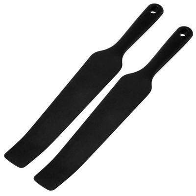 Kit 2 Espátulas Para Liquidificador 32x4,5cm Preto Silicone Cozinha Utensilio Longo Mexer