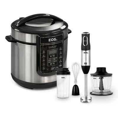 Panela De Pressão Elétrica Digital Epp60di Com Mixer Miniprocessador 3 Em 1 Emx02 Eos 220v 220v