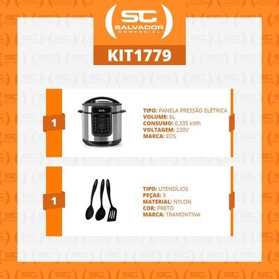 Panela De Pressão Multiuso Elétrica Digital Epp60di 220v Eos Com Utensílios Tramontina 220v