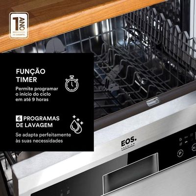 Lava Louça Máquina De Lavar Louça 14 Serviços Prata Ell14s 220v - Eos B164093 220V