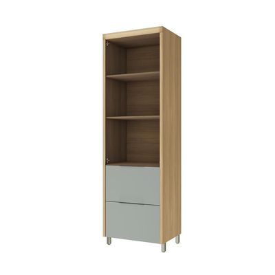 Paneleiro Nesher Marquesa em MDF 15mm com 2 Portas, 2 Gavetas e 3 Prateleiras - 70cm de largura - Nature/Verde