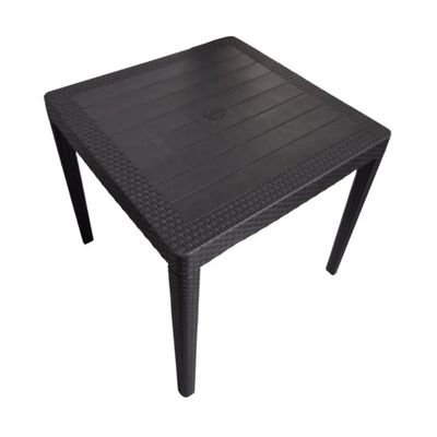 Mesa Quadrada Rattan Montavel Preta Plastico Plasnew