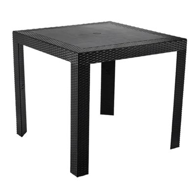 Mesa Quadrada Rattan Montavel Preta Plastico Plasnew