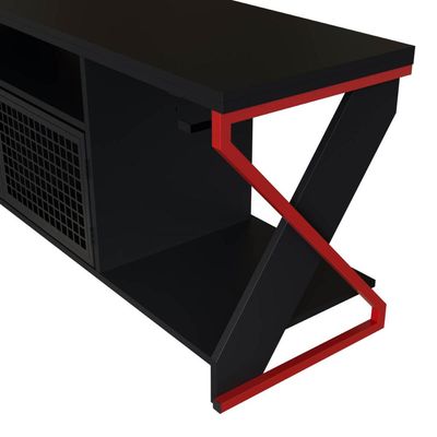 Rack Gamer para Tv até 60" com Led RGB  P1033 Vermelho/Preto