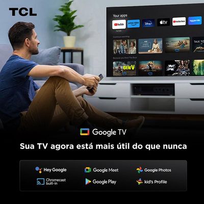 Smart TV 75" TCL 75C7K 4K QD-Mini Led 144Hz com Sistema Operacional Google TV Bivolt