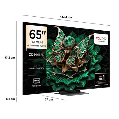 Smart TV 65” TCL 65C7K 4K QD-Mini Led 144Hz com Sistema Operacional Google TV Bivolt
