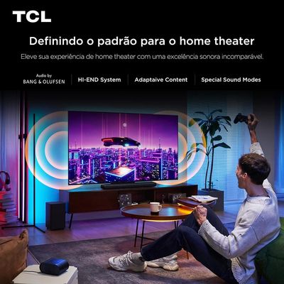 Smart TV 65” TCL 65C7K 4K QD-Mini Led 144Hz com Sistema Operacional Google TV Bivolt