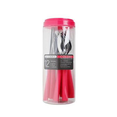 Faqueiro Cazza Colorê em Inox 12 Peças - Item Sortido UNICA