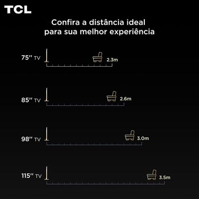 Smart TV TCL 85 Polegadas 4K UHD QLED Google TV - 85P7K Preto / Bivolt
