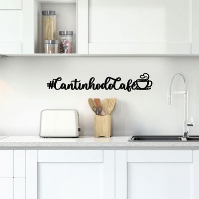 Cantinho do Café 3d Em Mdf 3mm Fita Adesiva Preta Fosca