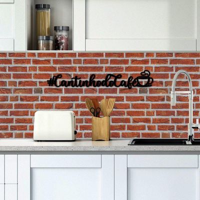 Cantinho do Café 3d Em Mdf 3mm Fita Adesiva Preta Fosca