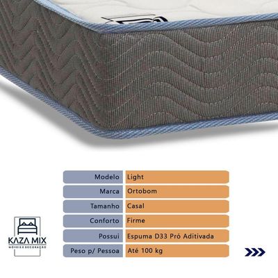 Cama Box Casal Com Bau Ortobom D33 Light Marrom