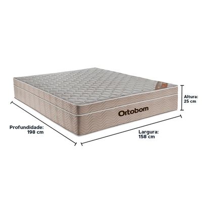 Cama Box Bege E Colchão Airtech Springpocket Molas Ensacadas Queen Ortobom