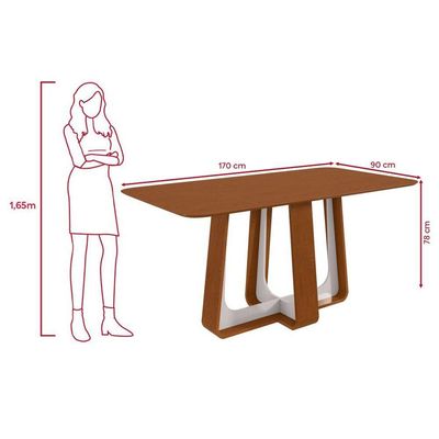 Conjunto Sala De Jantar Mesa Easy Pop Tampo Mdf  6 Cadeiras