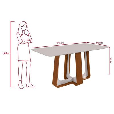 Conjunto Sala De Jantar Mesa Easy Pop 6 Cadeiras Seat Boucle