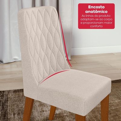 Conjunto Sala De Jantar Mesa Easy Pop 6 Cadeiras Seat Boucle