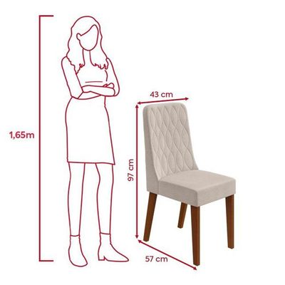Conjunto Sala De Jantar Mesa Easy Pop 6 Cadeiras Seat Boucle