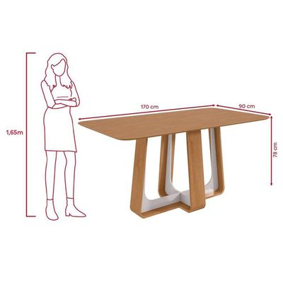 Conjunto Sala De Jantar Mesa Easy PopTampo Mdf- 6 Cadeiras