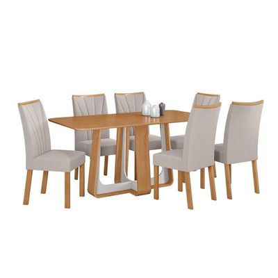 Conjunto Sala De Jantar Mesa Easy Pop 6 Cadeiras Confort