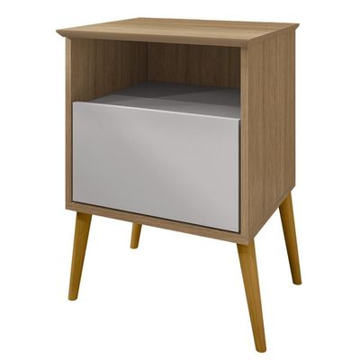 Mesa De Cabeceira 1 Gaveta 45 Cm Cancun Bechara Cinamomo Off White