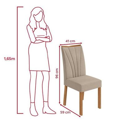 Conjunto Sala De Jantar Mesa Easy PopTampo Mdf- 6 Cadeiras