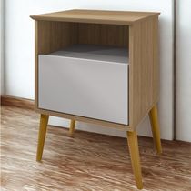 Mesa De Cabeceira 1 Gaveta 45 Cm Cancun Bechara Cinamomo Off White