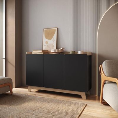 Balcão Buffet 3 Portas 150cm John - Preto
