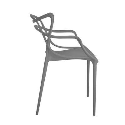Kit 5 Cadeiras Allegra Empilhável Com Inmetro Magazine Decor - Cinza Escuro