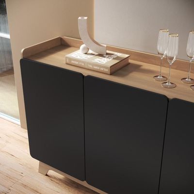 Balcão Buffet 3 Portas 150cm John - Preto