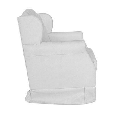 Poltrona Decorativa Amamentação Balanço Puff Bebê Corino Branco