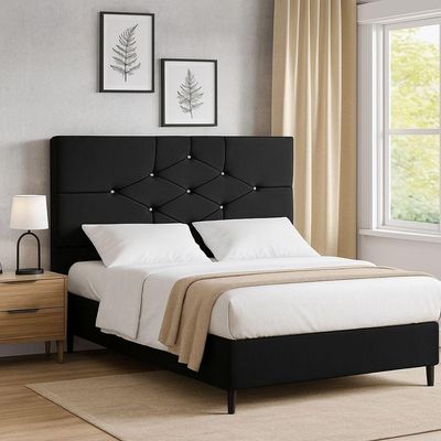 Cabeceira Cama Box Casal 90 Cm Virgínia Suede Preto