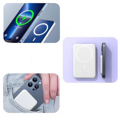 Carregador Magnético Portátil Com Magsafe Para Iphone 12 Ao 16 Leve Rápido E Sem Cabos
