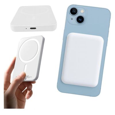 Carregador Magnético Portátil Com Magsafe Para Iphone 12 Ao 16 Leve Rápido E Sem Cabos
