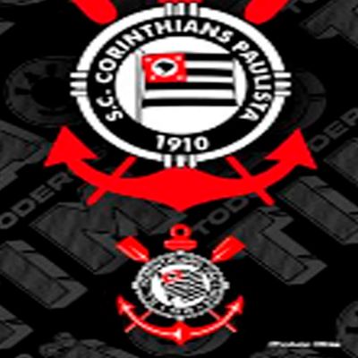 Toalha Praia Buettner Veludo Estampado 100% Algodão Brasão Corinthians 70cm x 140m Preto