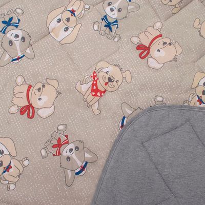 Edredom Buettner Casal Malha 100% Algodão Basic Estampado Dogs 180mx220m Cinza