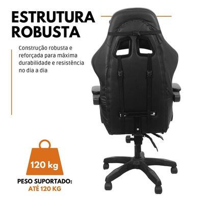 Cadeira Gamer Stillus Ergonômica Com Apoio Para Os Pés - Preto E Branco