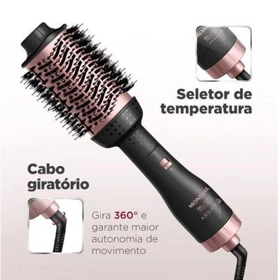 Escova Secadora Mondial Black Rose Argan ES-14 Bivolt